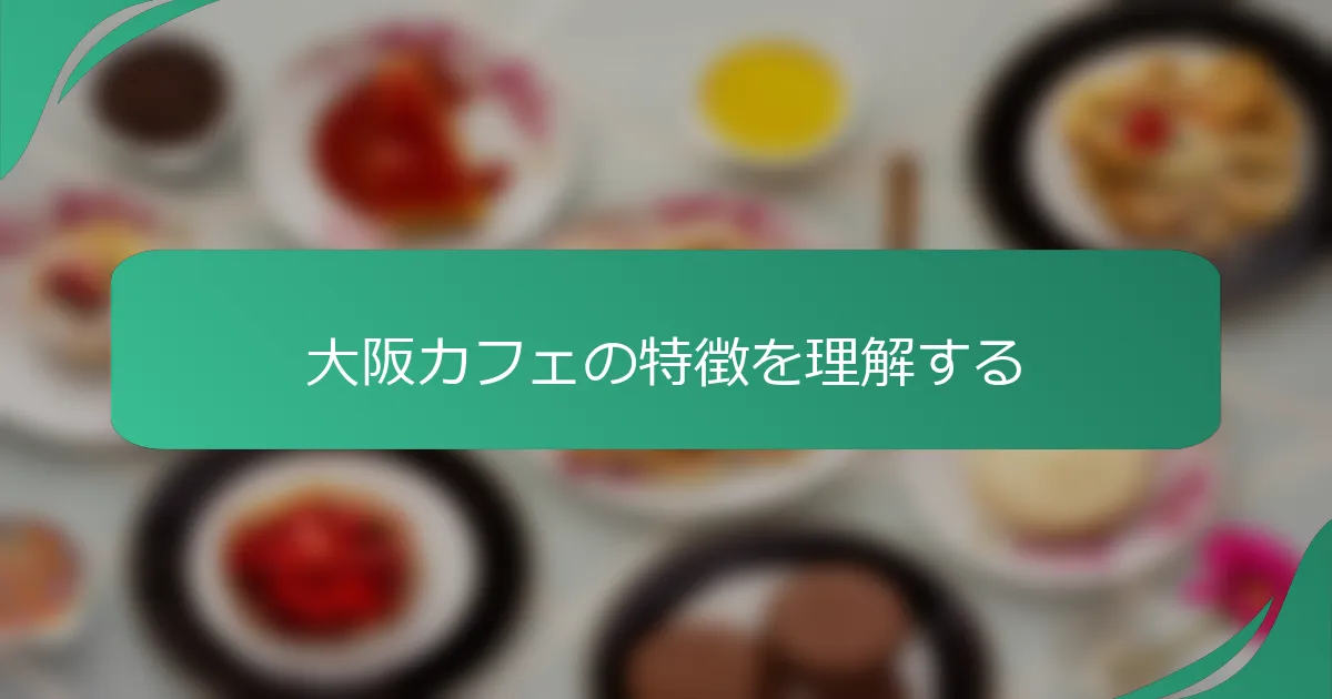 大阪カフェの特徴を理解する