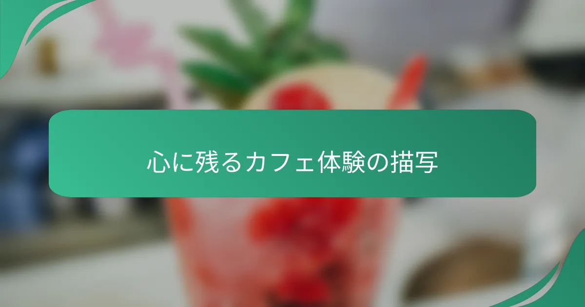 心に残るカフェ体験の描写